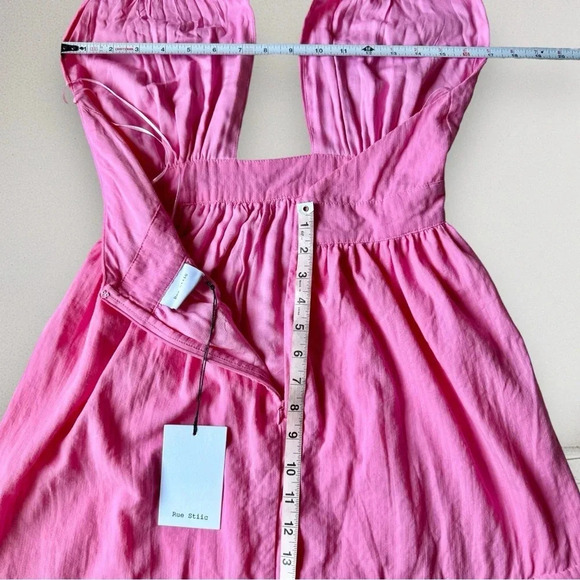 NWT RUE STIIC Backless Cotton Maxi Dress in PEONY PINK Size XS - Picture 9 of 15